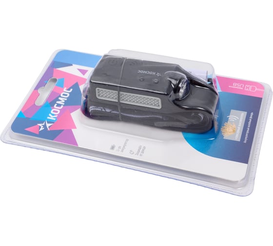 Налобный аккумуляторный сенсорный фонарь КОСМОС 20ВтCOB+2ВтXPE/Li-po 102540 1200mAh/гибкий корпус/USBtC KOC504Lit