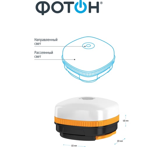 Кемпинговый светодиодный фонарь ФОТОН 2 в 1 С-350 3хLR03 в комплекте 23082