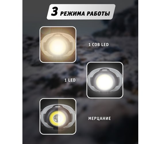 Фонарь Navigator 93 814 NPT-H29-3AAA налоб.1LED,1Вт+1COB,3Вт 3реж. 93814