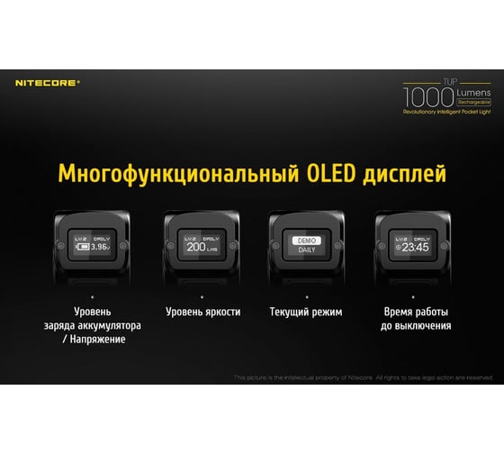 Наключный фонарь Nitecore tup grey cree xp-l hd v6 18401