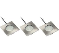Комплект из 3-х точечных встраиваемых светодиодных светильников GTV MARBELLA PLUS 3х1,5W, 220V, холодный свет LD-KWP27ZB-53