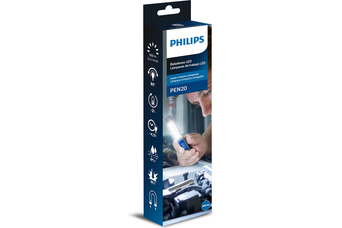 Фонарь PHILIPS P- PENLIGHT ручка BLACK/BLUE 4LED LPL42X1 - выгодная цена,  отзывы, характеристики, фото - купить в Москве и РФ