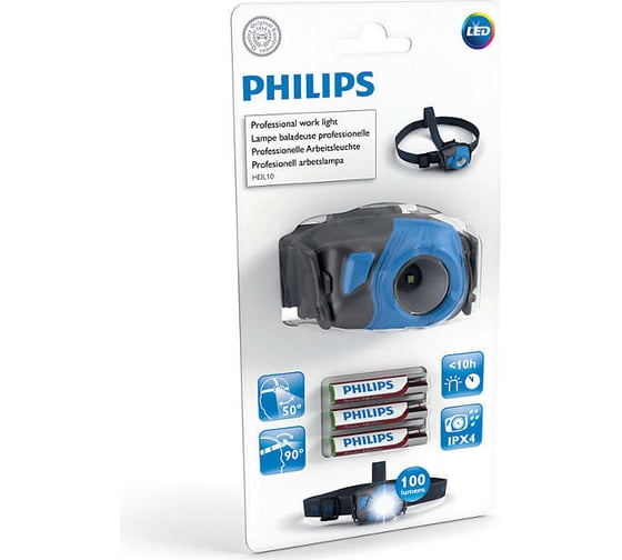 Фонарь PHILIPS P-LPL29 головной BLACK/BLUE 1LED 6000K LPL29B1