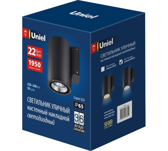 Уличный светильник Uniel ULU-S21С-22W/6400K IP65 BLACK UL-00010850