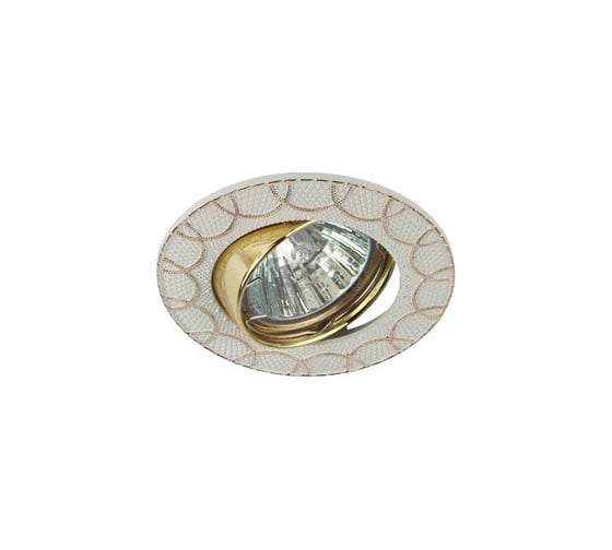 Светильник ЭРА KL48 А WH/GD литой MR16, 12V/220V, 50W белый/золото Б0017107