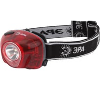 Налобный светодиодный фонарь ЭРА GB502 на батарейках яркий 3 режима красный Б0036615