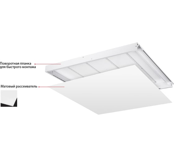 Светильник Wolta PRO Грильято Микропризма ДВО02-36-002-4К