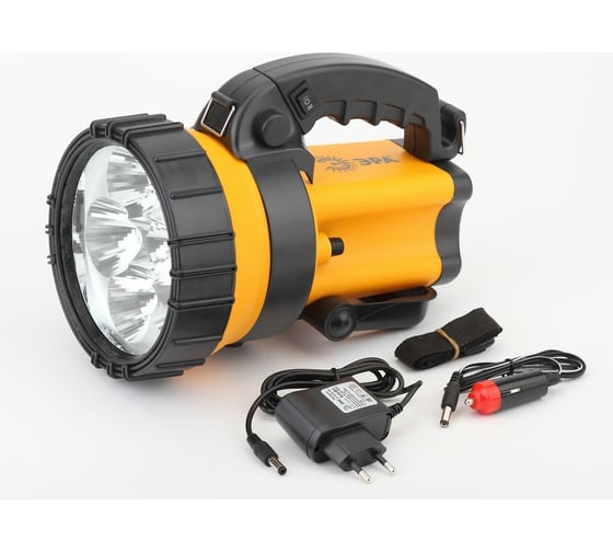 Фонарь-прожектор ЭРА АЛЬФА PA-605 6x1Вт LED SMD, литий 3Ач, сигнальный свет, ЗУ 220V 12V, картонная коробка Б0031039