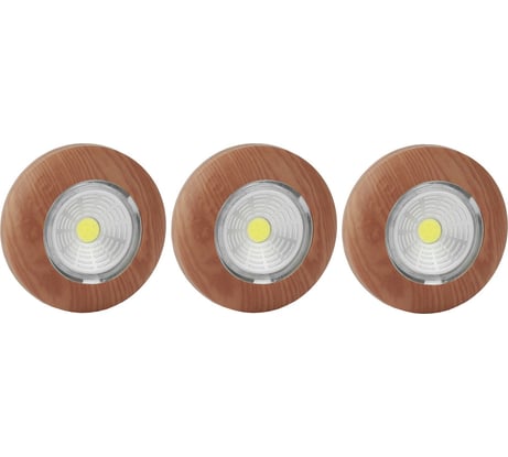 Фонарь-пушлайт ЭРА SB-506 NEW Аврора COB, 3xAAA, дерево, 3шт в коробке Б0031045