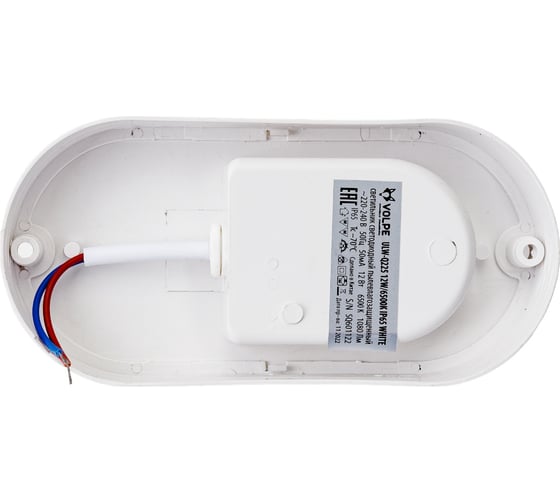 Светодиодный светильник Volpe влагозащищенный, овал ULW-Q225 12W/6500К IP65 WHITE UL-00005135