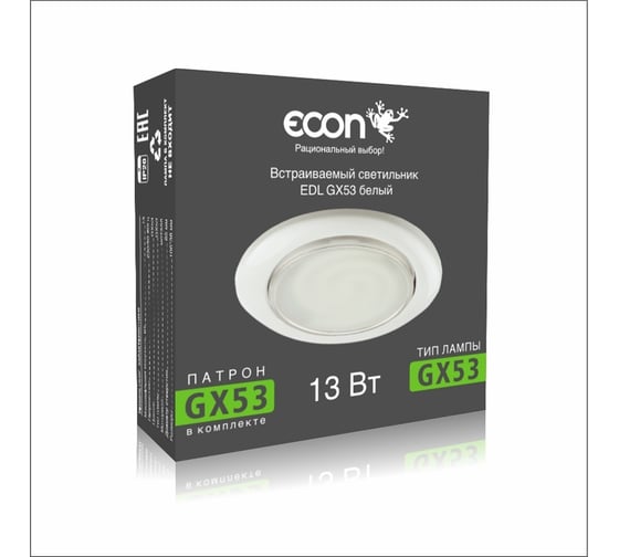 Встраиваемый светильник Econ EDL GX53 белый, арт. DL531061