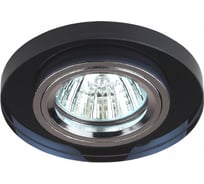 Светильник ЭРА DK7 CH/BK декор стекло круглое MR16,12V/220V, 50W, хром/черный C0043793