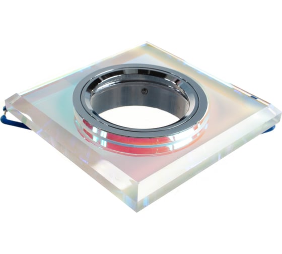 Светильник ЭРА DK8 CH/PR декор стекло квадрат MR16,12V/220V, 50W, хром/перламутр C0043790