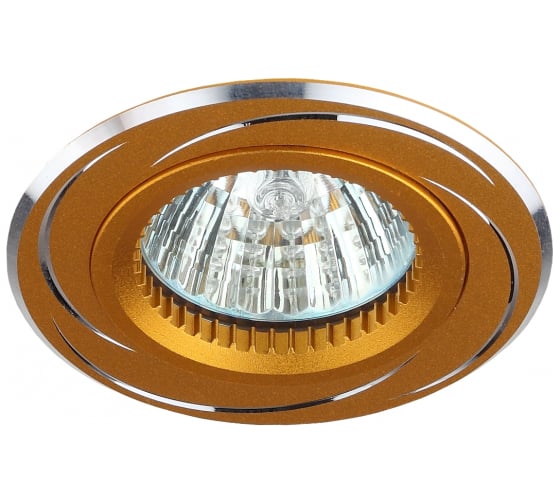 Алюминиевый светильник ЭРА KL34 AL/GD MR16,12V/220V, 50W золото/хром C0043821