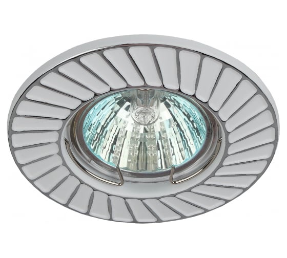Штампованный светильник ЭРА ST6 CH/WH MR16,12V/220V, 50W белый/хром Б0036488 1
