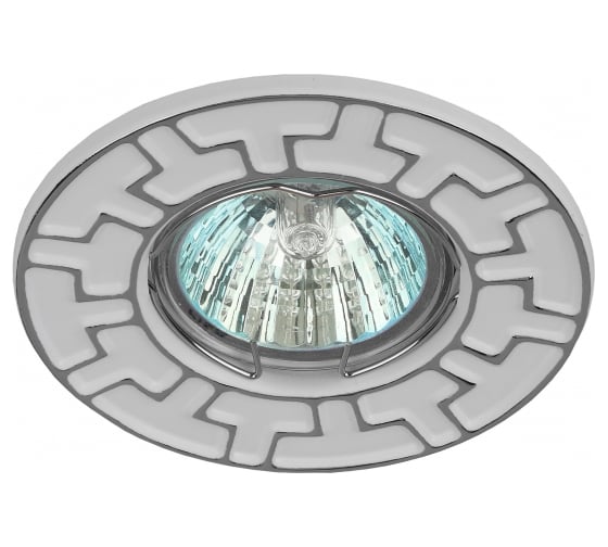 Штампованный светильник ЭРА ST5 CH/WH MR16,12V/220V, 50W белый/хром Б0036484 1