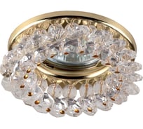 Светильник ЭРА DK16 GD/WH декор круглый с мелкими хрусталиками золото/прозрачный C0043749