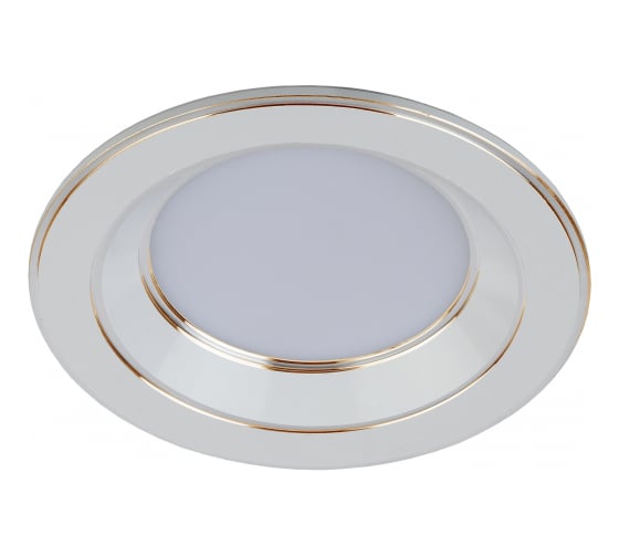 Светильник ЭРА KL LED 15-5 WH/GD светодиод кругл золот окантовка 5W 4000K белый/золото d80 Б0028280 1
