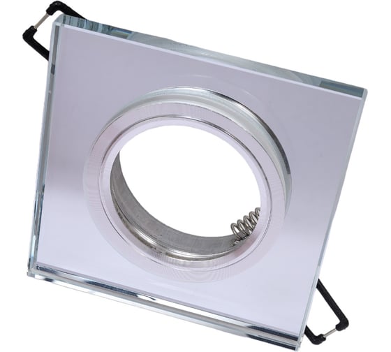Светильник ЭРА DK8 CH/WH декор стекло квадрат MR16,12V/220V, 50W, хром/зеркальный C0043740