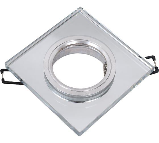 Светильник ЭРА DK8 CH/WH декор стекло квадрат MR16,12V/220V, 50W, хром/зеркальный C0043740