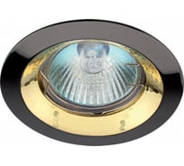 Светильник ЭРА KL29 А GU/G литой пов. тарелка MR16,12V/220V, 50W черный металл/золото C0043726