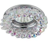 Светильник ЭРА DK16 CH/PR декор круглый с мелкими хрусталиками хром/перламутровый Б0005210