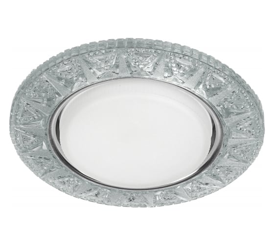 Светильник ЭРА DK LD22 SL/WH декор cо светодиодной подсветкой Gx53, прозрачный Б0029625 1