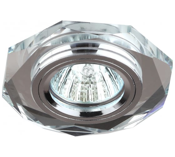 Светильник ЭРА DK5 СH/SL декор стекло многогран MR16,12V/220V, 50W, GU5,3 зеркальный/хром C0045759