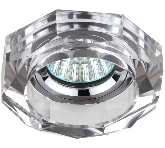 Светильник ЭРА DK6 CH/SL декор стекло, многогранник MR16,12V/220V, 50W, GU5,3 хром/зеркальн C0045756 1