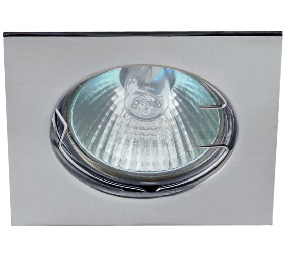 Светильник ЭРА KL2 CH литой квадрат MR16,12V/220V, 50W хром C0043660