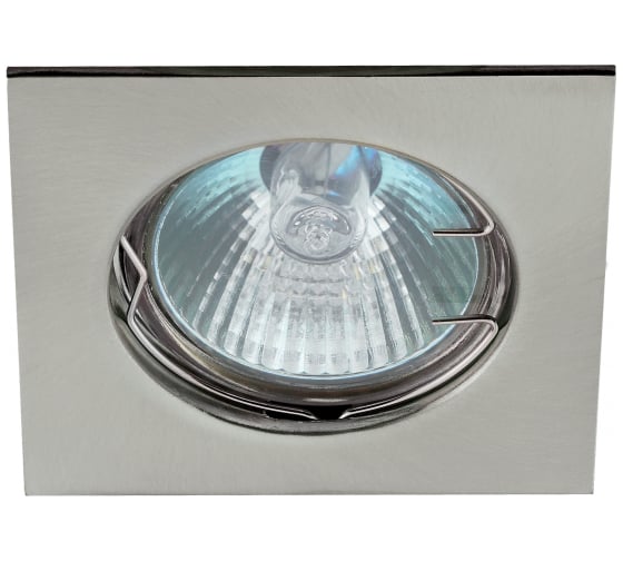 Светильник ЭРА KL2 SN литой квадрат MR16,12V/220V, 50W сатин никель C0043659