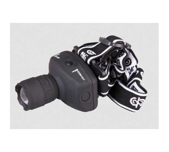 Фонарь ФАZА H2-L1WZ-bk налобн. 1Вт LED, zoom, черн. 2851437 1