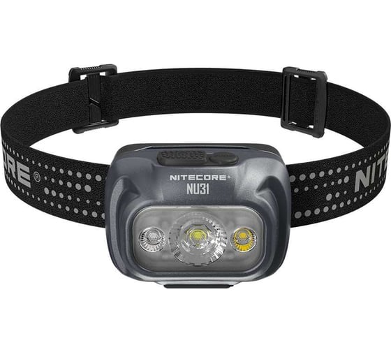 Налобный фонарь Nitecore nu31 slate grey primary white led+cri 90 550люмен 147ч 145м з.у type-c акб li-ion 3.7v 1800mah 0027 1