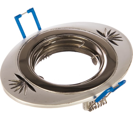 Светильник ЭРА KL4A PS/N литой овал пов. MR16,12V/220V, 50W перламутровое серебро/никель C0043668