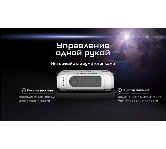 Налобный фонарь Nitecore nu21 midnight shadow 360люмен 37часов 58м з.у usb-c акб li-ion 3.7v 500mah 0235