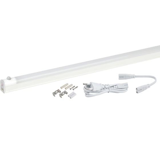 Линейный светодиодный светильник ЭРА LLED-02-08W-4000-MS-W 8Вт 4000K L572мм с датчиком движения и освещения датчиком движения, Б0019784