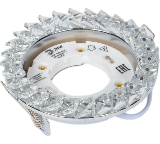 Светильник под лампу Gx53 ЭРА DK86 CH/WH 220V,13W, хром/прозрачный Б0020576