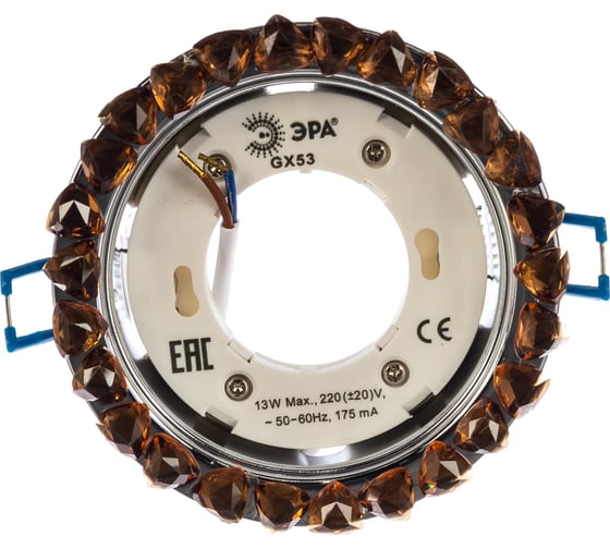Светильник под лампу Gx53 ЭРА DK82 CH/TEA 220V,13W, хром/коричневый Б0020572