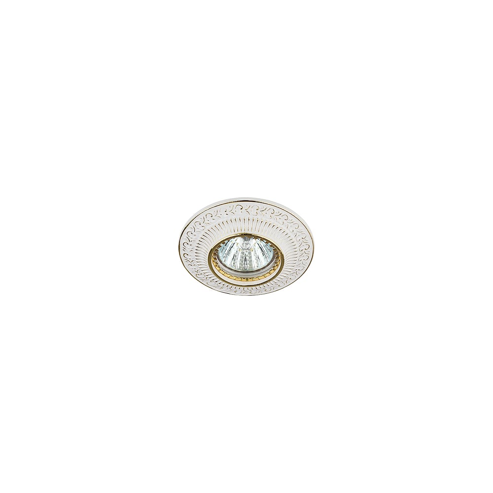 Светильник ЭРА KL50 WH/GD круглый вензель MR16,12V/220V, 50W белый ...