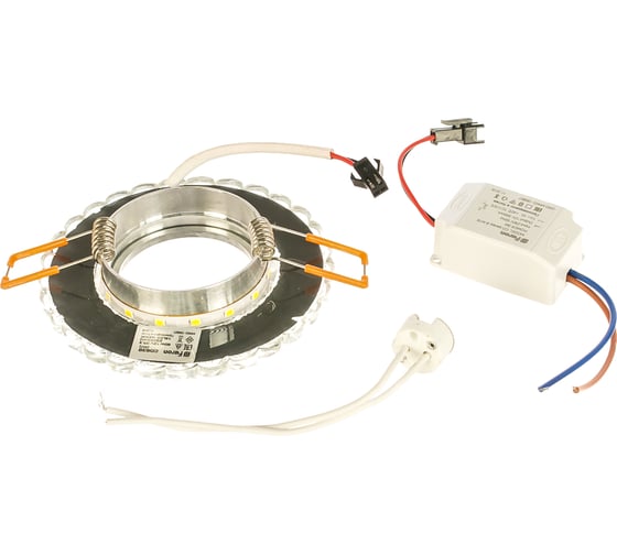 Потолочный светильник с подсветкой FERON 15LED 2835 4000K MR16 50W G5.3 прозрачный хром CD939 29472