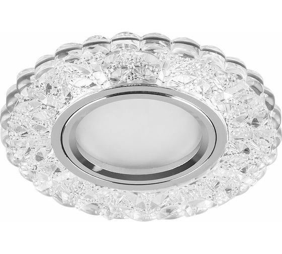Потолочный светильник с подсветкой FERON 15LED 2835 4000K MR16 50W G5.3 прозрачный хром CD939 29472 1