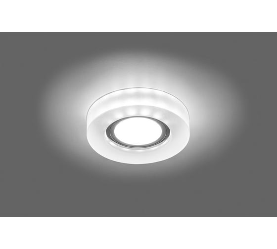 Потолочный встраиваемый светильник с белой LED подсветкой FERON MR16 G5.3 белый матовый 29707