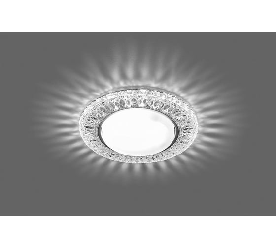 Встраиваемый светильник для натяжных потолков с белой LED подсветкой Feron CD4022 GX53 прозрачный, 29475