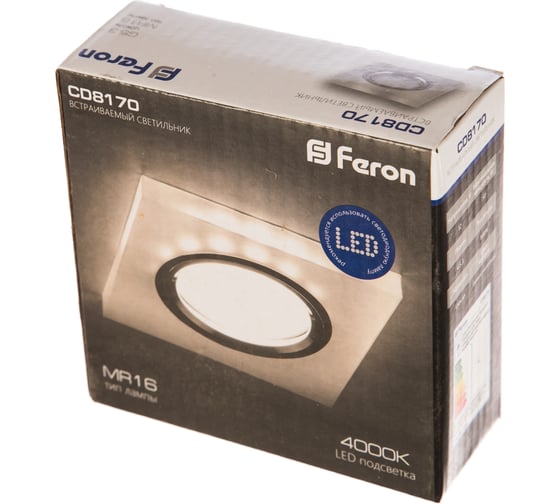 Потолочный светильник с подсветкой FERON 15LED 2835 4000K MR16 50W G5.3, белый матовый, CD8170 32571