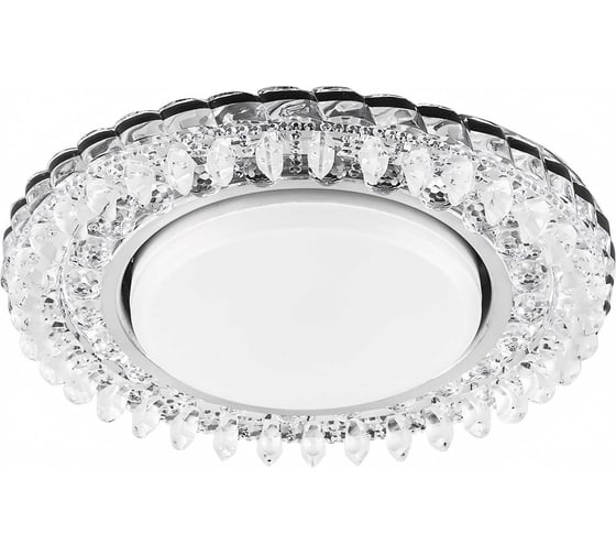 Встраиваемый светильник для натяжных потолков с белой LED подсветкой Feron CD4027 GX53 прозрачный, 29541