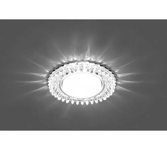 Встраиваемый светильник для натяжных потолков с белой LED подсветкой Feron CD4027 GX53 прозрачный, 29541