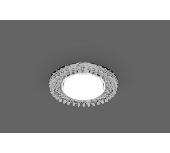 Встраиваемый светильник для натяжных потолков с белой LED подсветкой Feron CD4027 GX53 прозрачный, 29541