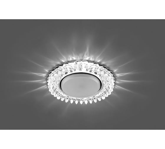 Встраиваемый светильник для натяжных потолков с белой LED подсветкой Feron CD4027 GX53 прозрачный, 29541