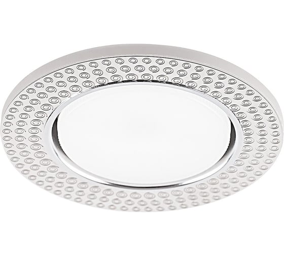 Встраиваемый светильник для натяжных потолков с белой LED подсветкой Feron CD4029 GX53,  прозрачный, хром, 32652