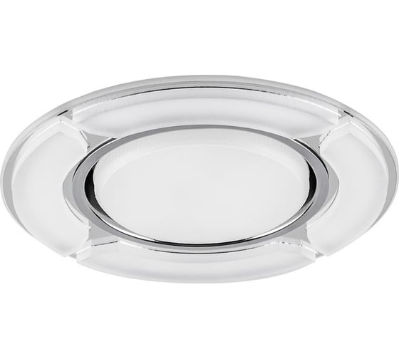 Встраиваемый светильник для натяжных потолков с белой LED подсветкой Feron CD4039 GX53, белый матовый, хром, 40506